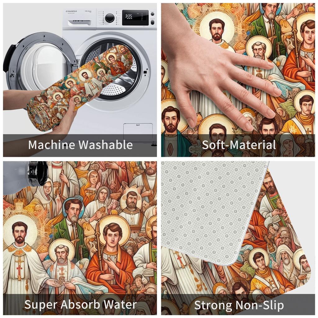 Jesus Religious Door Floor Kitchen Bathroom Mats Anti-Slip Outdoor Doormat Bedroom Balcony Entrance Carpet Rug