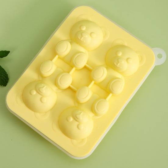 Bear-Shaped Ice Cube Tray Easy-Release Silicone Ice Mold for Freezer Cute Animal Ice Maker for Cocktails Coffee Summer Kitchen Tool