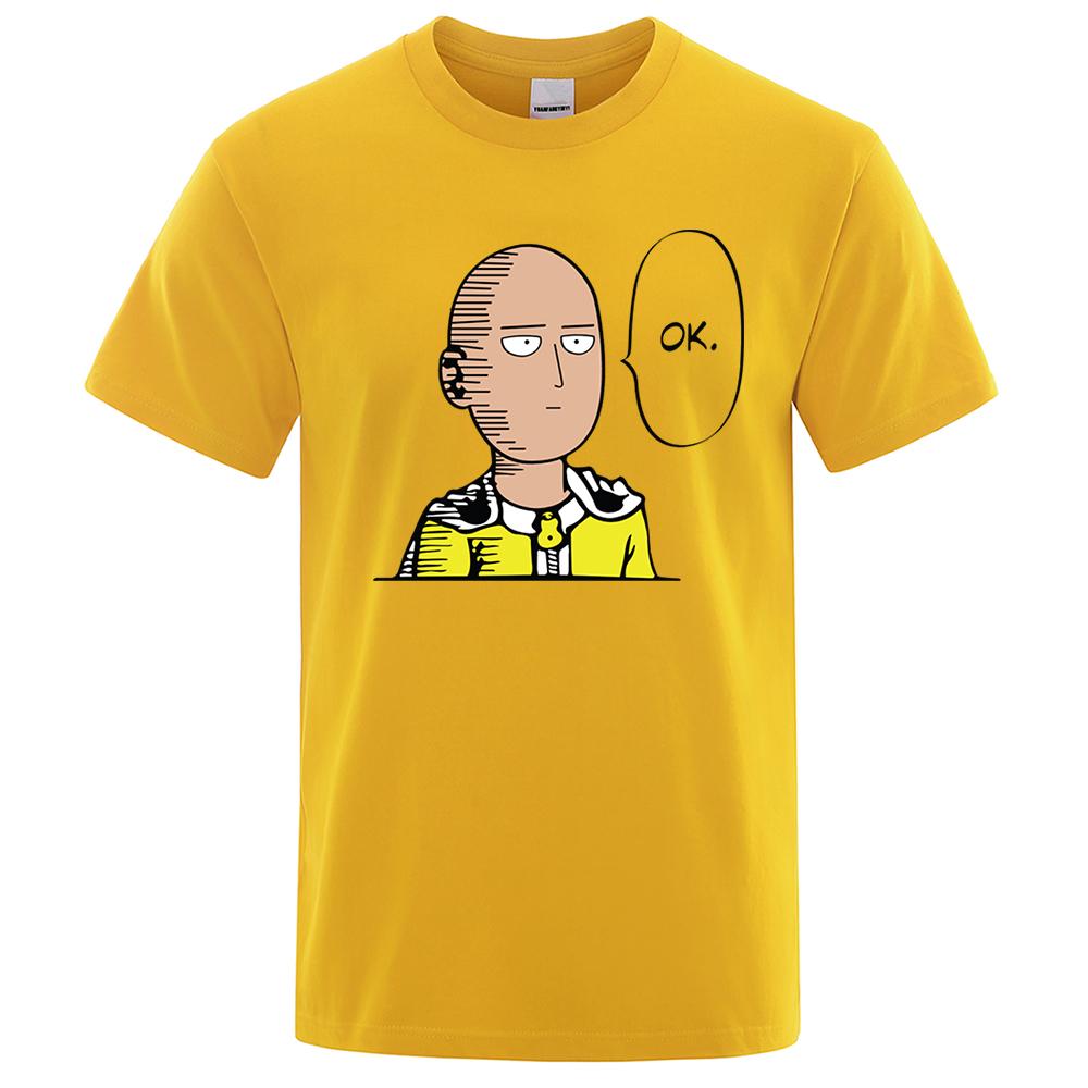 

One Punch Унисекс Скажи Ок Мультяшные Унисекс Футболки Хип-Хоп Свитшот с Круглым Вырезом Короткий Рукав Летние Хлопковые Топы Повседневный Свитшот Оверсайз Футболки Унисекс 4XL