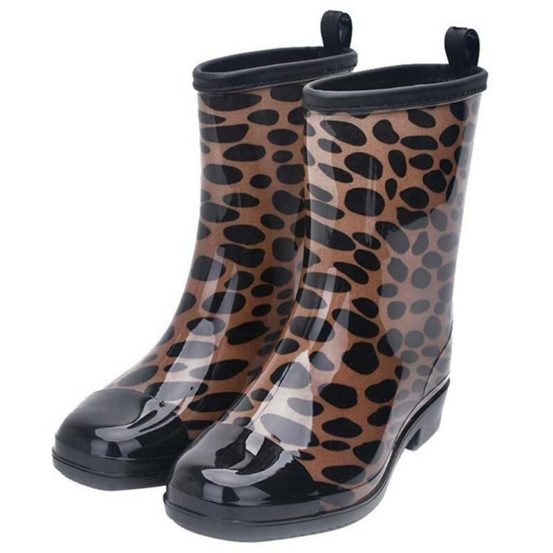 Women Rain Boots Floral Printed Rubber Festival Waterproof Wellington Anti-slip Rain Shoes