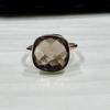 Rose Cut Brown Smoky Quartz 925 Sterling Silver Ring Jewelry