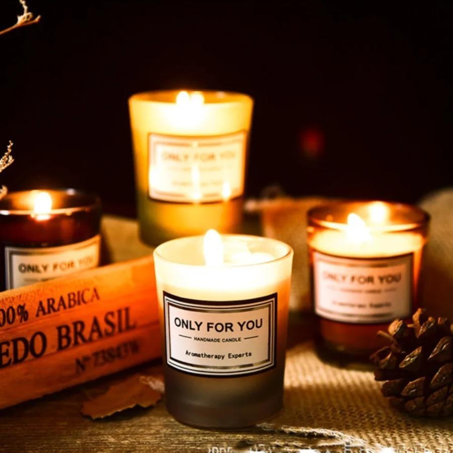 small round cup aroma candle in glass with gift box home fragrance essential oil scented candle home decor gifts