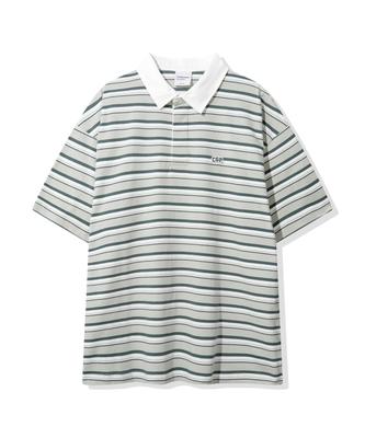 CGP Multi-Stripe Collared Short-Sleeve T-Shirt_Khaki
