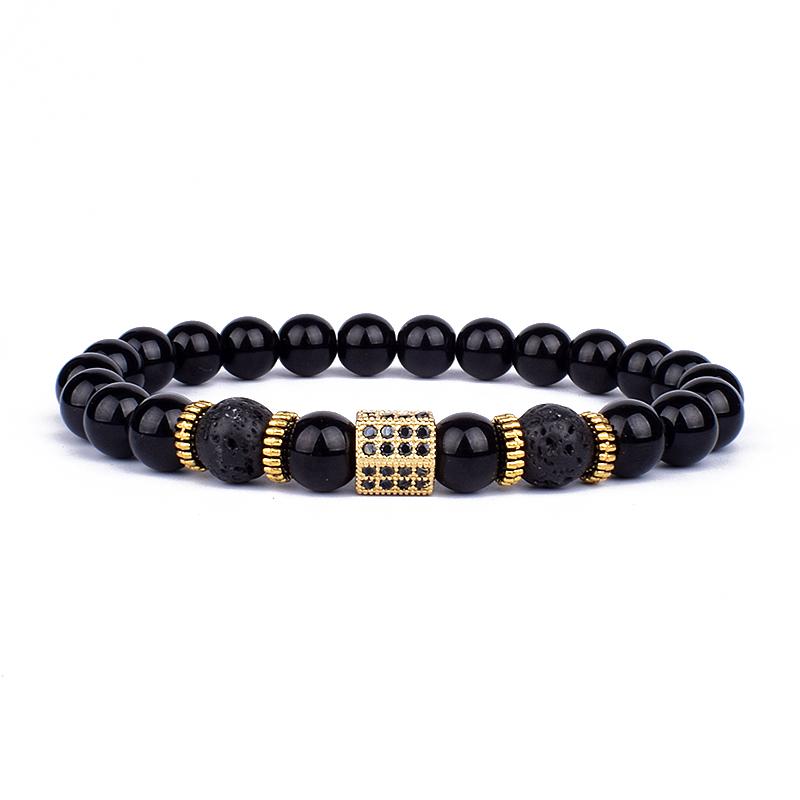 Vintage Lion Head Beaded Bracelets Men Obsidian Lava Stone Dog Paw Charm Bracelets & Bangles for Women Friendship Jewelry Gift