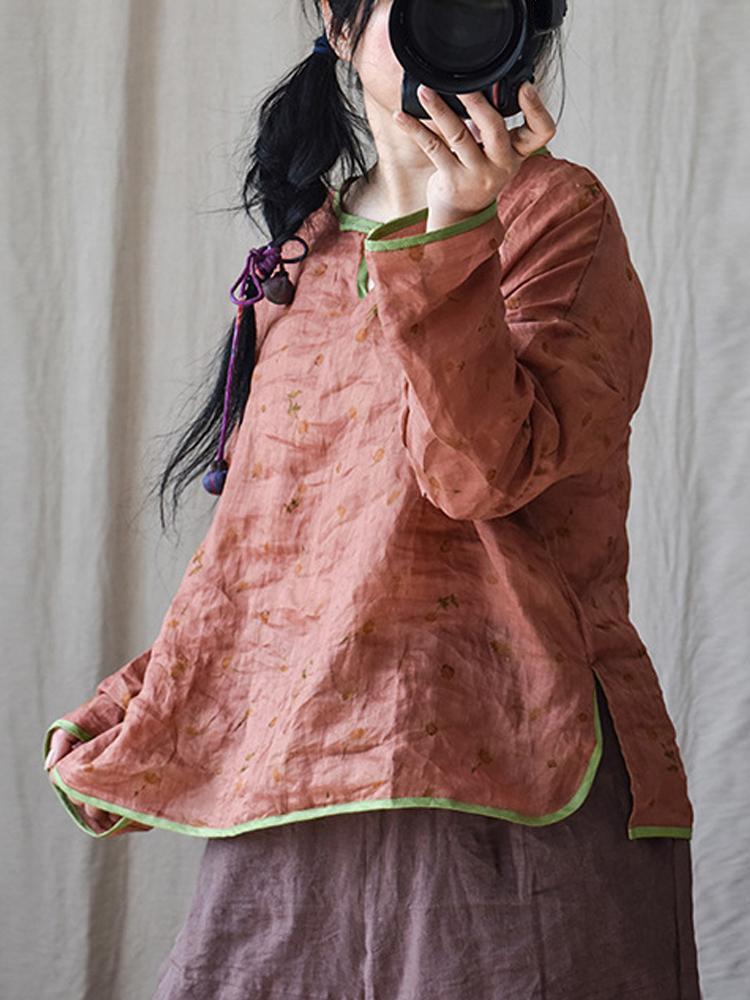 Johnature женские футболки с цветочным принтом — фото 5