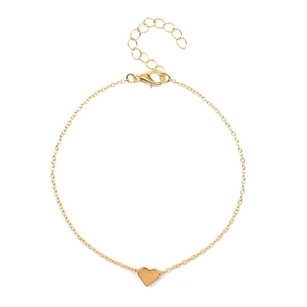 Hot-selling in Europe and America, versatile in summer, simple and sexy heart-shaped love peach heart anklet, wholesale