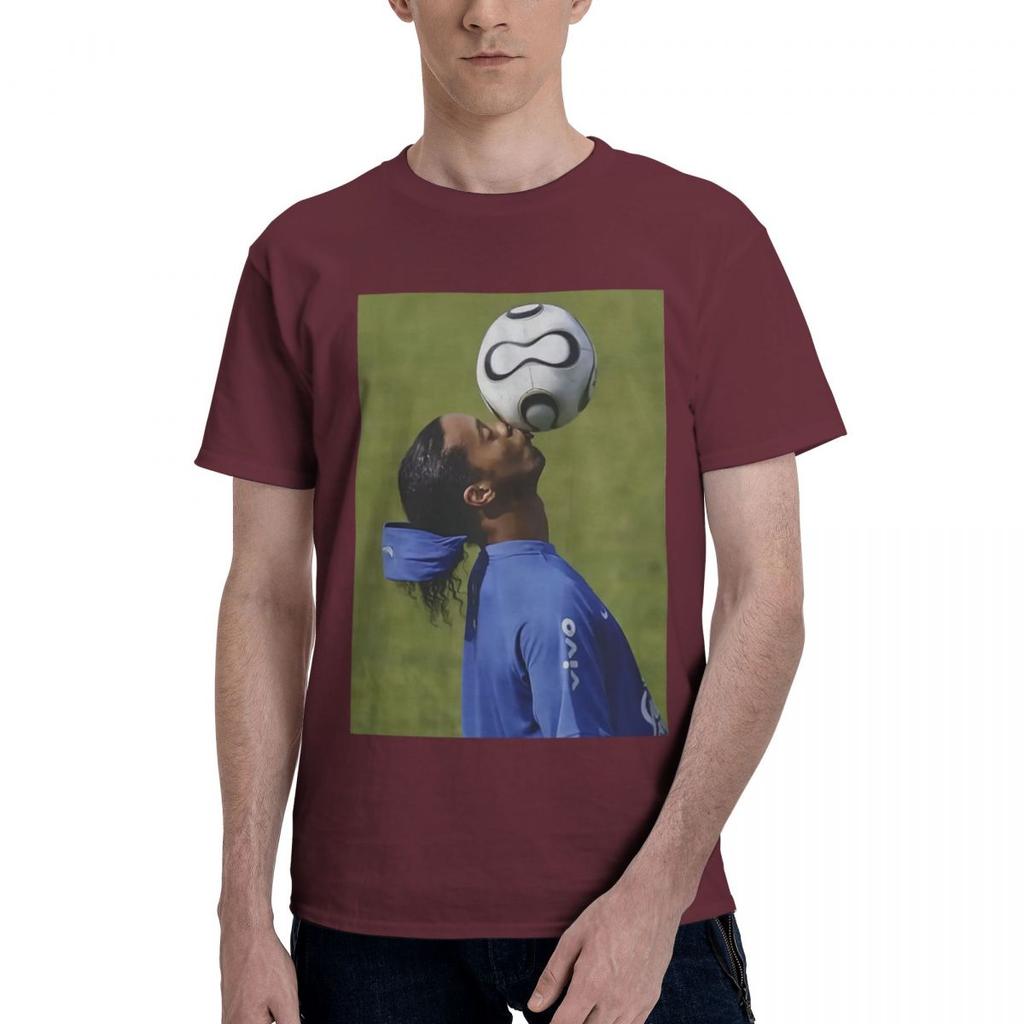 Ronaldinho 100 Cotton Casual Breathable Confortable Top Short Sleeve TShirt Tshirts Men