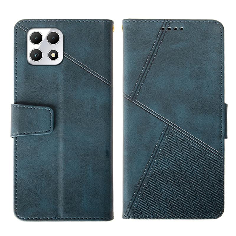 

For T-Mobile REVVL 7/T Phone 2 5G Case Leather Phone Cover Calf Texture Folding Stand Blue