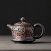 Čína Jianshui fialová hlína černá keramická ručně vyřezávaná konvice na čaj s dračí řezbou, porcelánová kung-fu čajová sada na pití