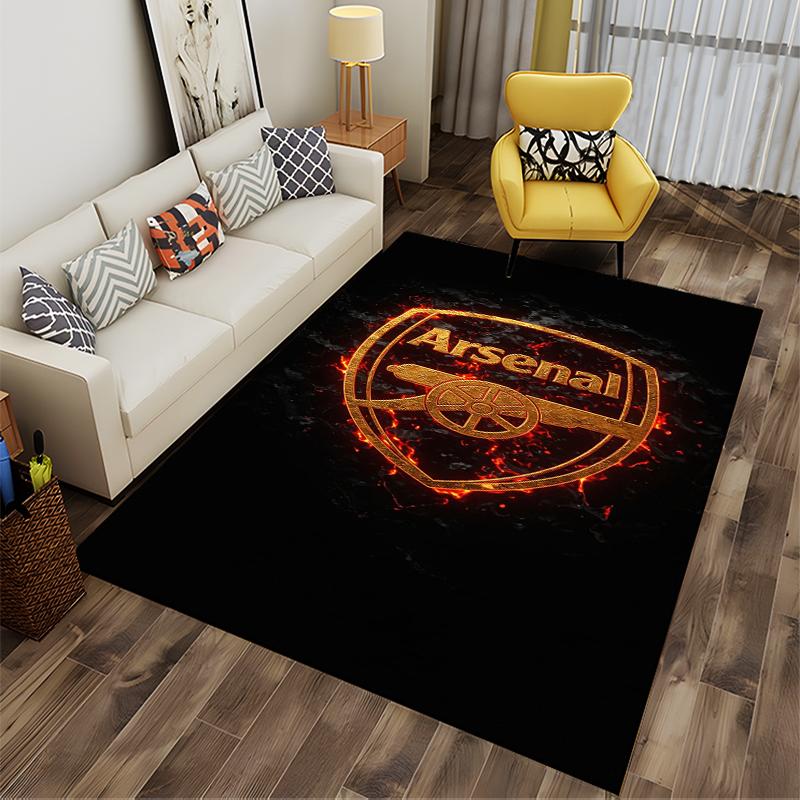 Tappeto con Logo Arsenal Football Club con Design Infuocato per Soggiorno Adatto per l'uso come antiscivolo per soggiorno camera da letto divani