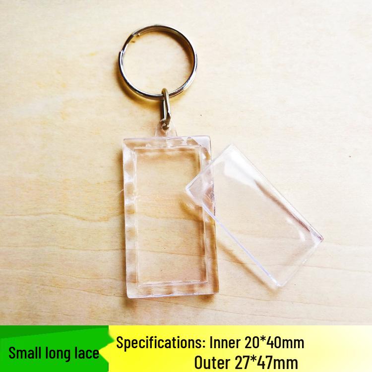 Transparent Photo Keychain Frame - Blank Keyring for Portrait Stickers