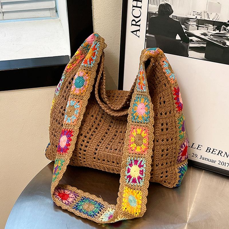 Korea Dongdaemun Fashion Knitted Bag Bohemian Knitted Bag Crossbody Bag Shoulder Bag Hand Hook Bag Women's Bag