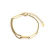 Wind Rectangular Geometric Hollow Splicing Chain Bracelet Women'S 18K Electroplated Titanium Steel Hand Jewelry