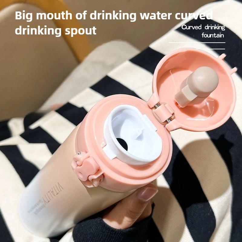 Stainless Steel Thermal Bottle 500ml Gradient Color  with Flip Lid Portable Outdoor Water Bottle for Halloween Christmas Gifts