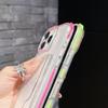 Candy Acrylic Rainbow Card Bag Suitable for Iphone16 Mobile Phone Case Four Corners Anti Fall 15 Transparent Card 14 Anti-fall