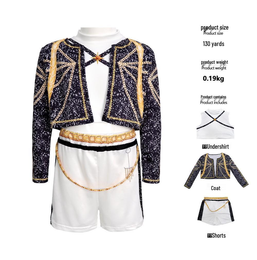 Crossk-pop Demon Hunter Girl Cosplay Costume - Zoey's Children's Day Stage Performance Outfit Set