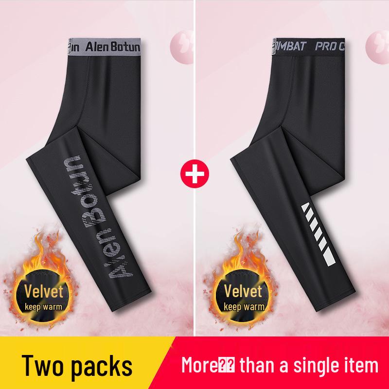 Women's Plus Size Velvet-Lined Yoga Pants - Warm, Stretchy, Slimming Base Layer for Winter Sports