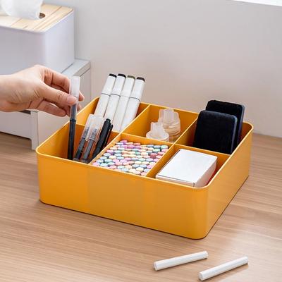 Neue Kunststoff Schreibtisch-Organizer-Box Große Kapazität Multifunktionale Nutzung Make-up-Organizer Schmuck Büro Aufbewahrungskorb Zuhause