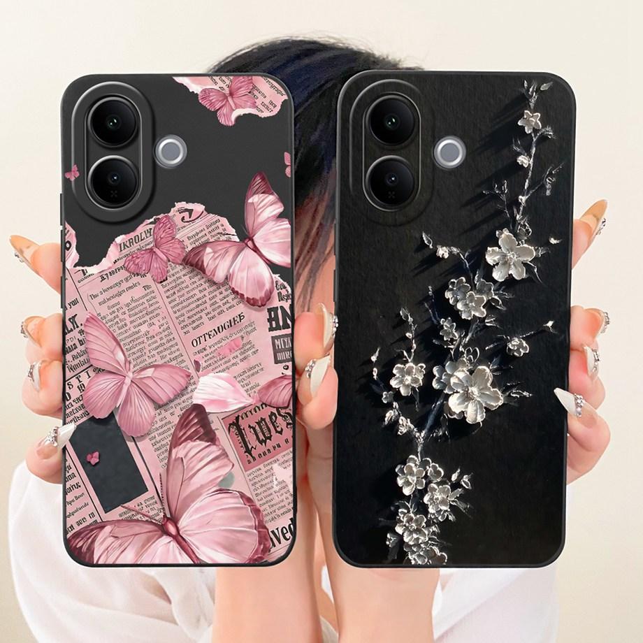 Butterfly Love Heart Bow Phone Case For Vivo V60 Lite 4G 5G V2530 / Vivo V60 V2511 T4 Pro Back Cover Soft Camera Protected Funda