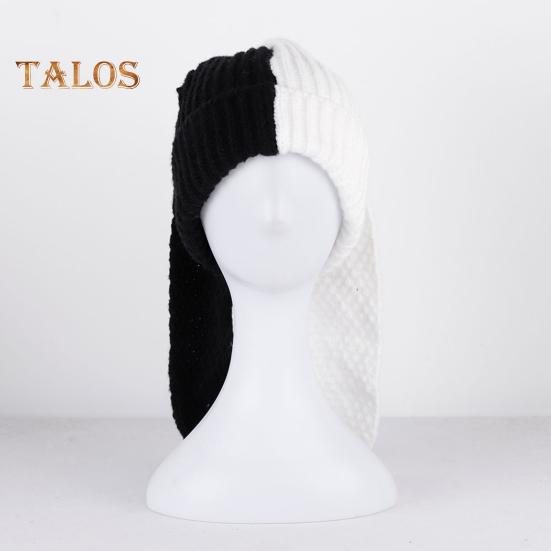 Зимняя вязаная шапка с длинным декором в виде заячьих ушей — фото 4