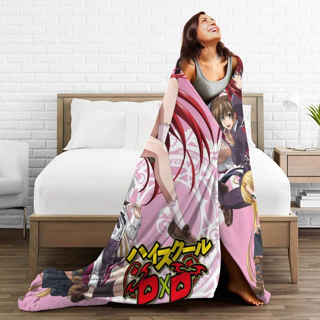 Superweiche Decken Dekorative High School DxD Überwurfdecke Anime Flanelldecke für Wohnzimmer Lustige Sofa-Bettdecke