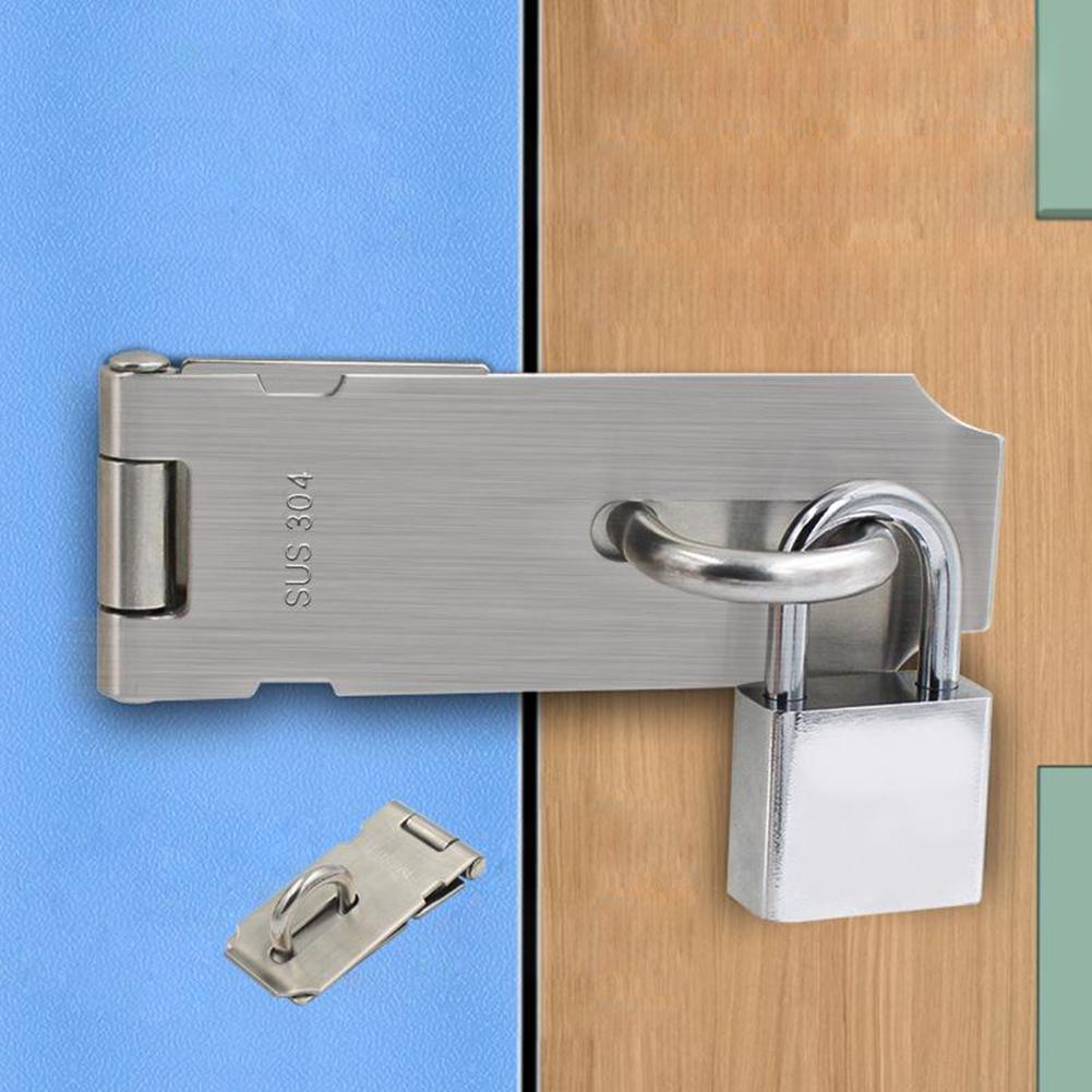 1Pc Padlock Hasp Door Clasp Lock W/ Mounting Screws Stainless Steel Burglar-proof Spare Tools For Door Cabinet Box Drawer
