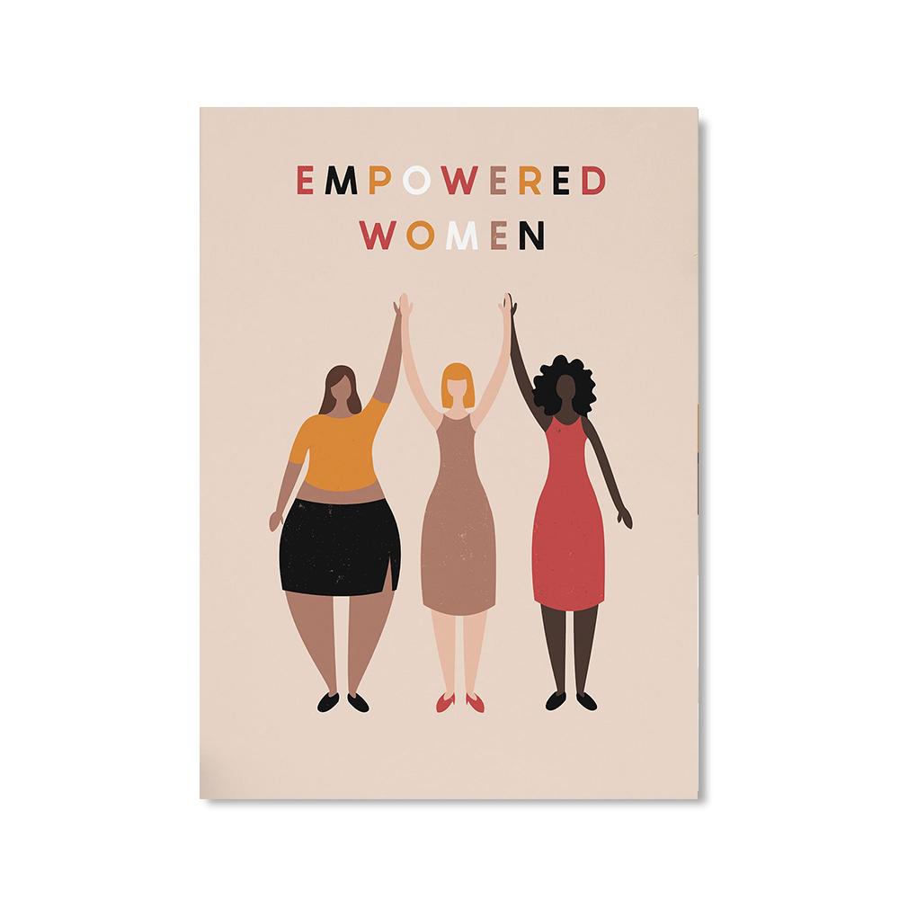 Boho feministisches Poster, ermächtigte Frauen, Leinwandgemälde, nordischer Mädchen-Power-Druck, Kinderzimmer-Wandkunst, Bild für Wohnzimmer, Heimdekoration