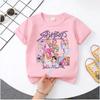 K-pop Demon Hunter Cartoon T-shirt, Summer Polyester T-shirt, Saja Children's Set, Gift, Baby and Children's Clothing for Summer