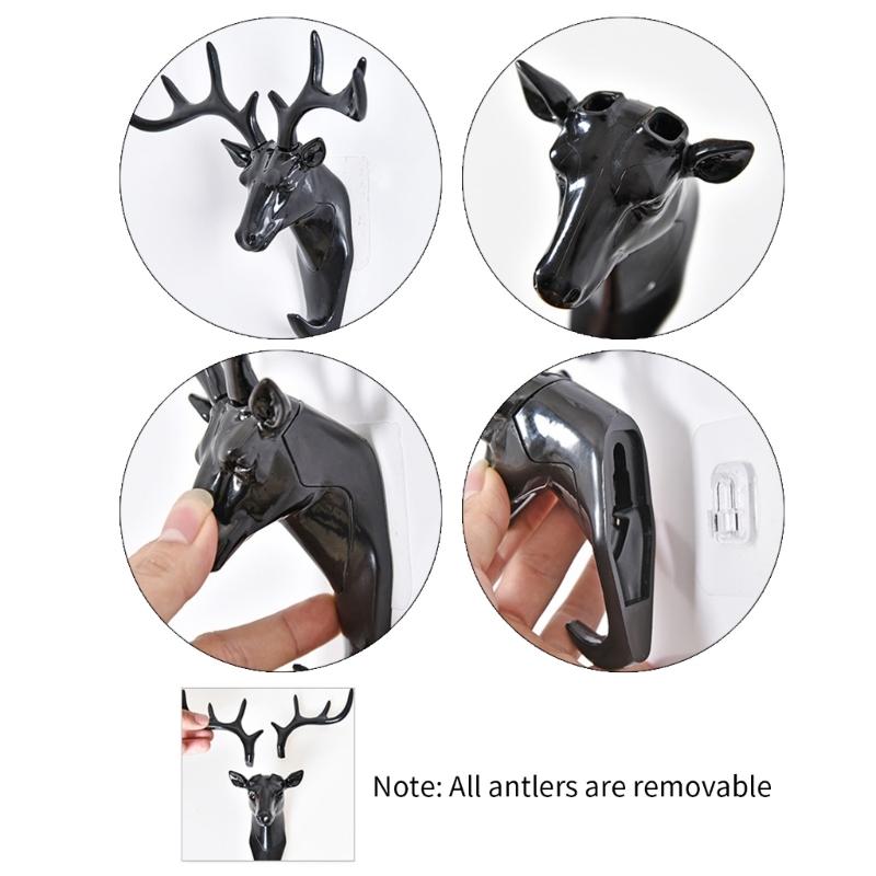 Elephant Deer Head Wall Hook Decorative Key Holder With Sturdy Plastic And Easy Adhesive For Home Decoration