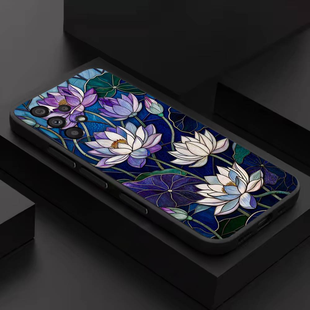 Painting Art Flower For Samsung S 26,25,24,23,22,30,21,10,9,Ultra,Plus,Lite,FE,4,5G Phone Case Black Soft Case