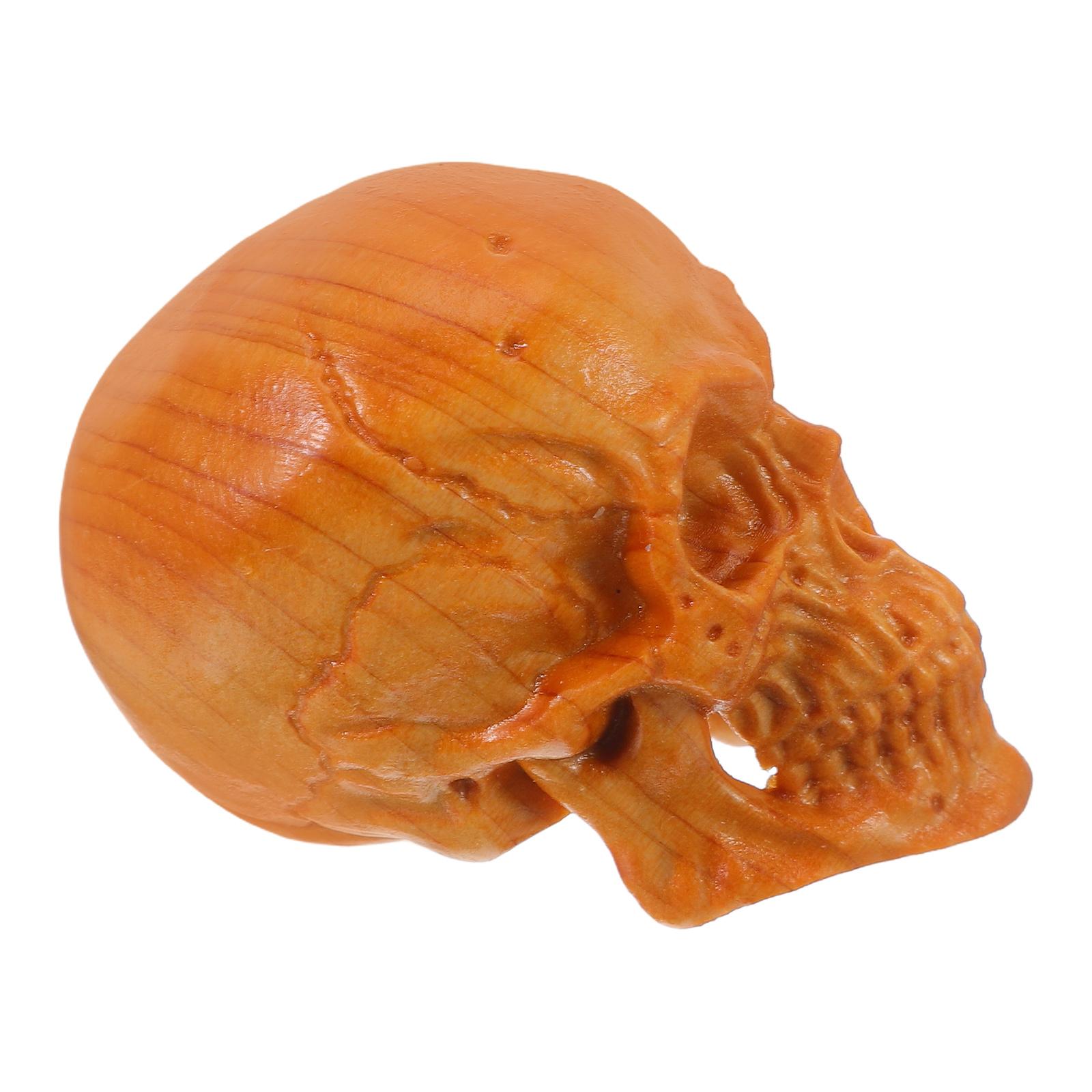 

Cypress Wood Skull Prop Carving Sculpture Tiny Skulls Fake Statue Decor for Home Ornaments 5.50X4.00X3.50CM світло-коричневого кольору