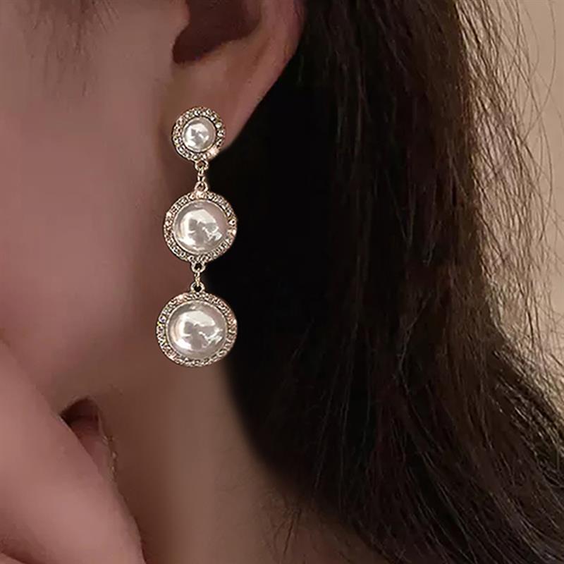 Xiaomi Huitan Imitation Pearl Drop Earrings for Women Elegant Wedding Engagement Fashion Accessories Inlaid Shiny CZ Lady Jewelry Gift