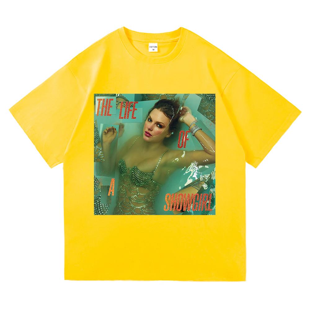 The Life of A Showgirl Album Tricou 2025 Modă Nouă Haine Bărbați/femei Vintage Harajuku Haine de Înaltă Calitate Tricouri Bumbac