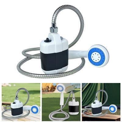 Portable Electric Camping Shower Outdoor Camping Shower Head Sprayer 1800mah USB Rechargeable Electric Shower Pump W/ 1.5M Hose