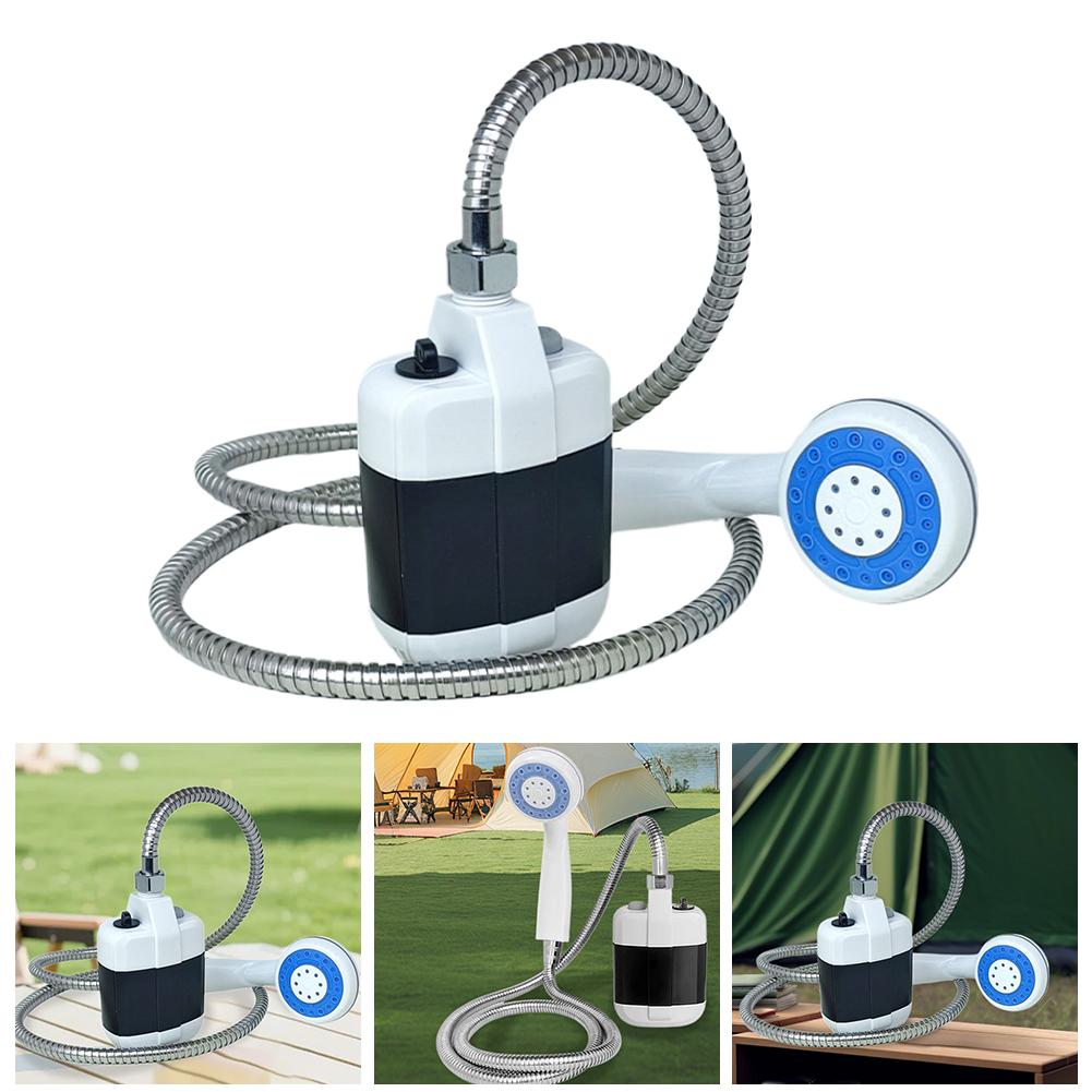 Portable Electric Camping Shower Outdoor USB Rechargeable Spray Camp Shower Pump for Hiking Travel Pet Bath Garden Car Cleaning