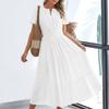 2026 Spring New Women's Clothing, Cross-border European and American Dresses, Daily Slim-fitting Elegant Solid Color French Dress