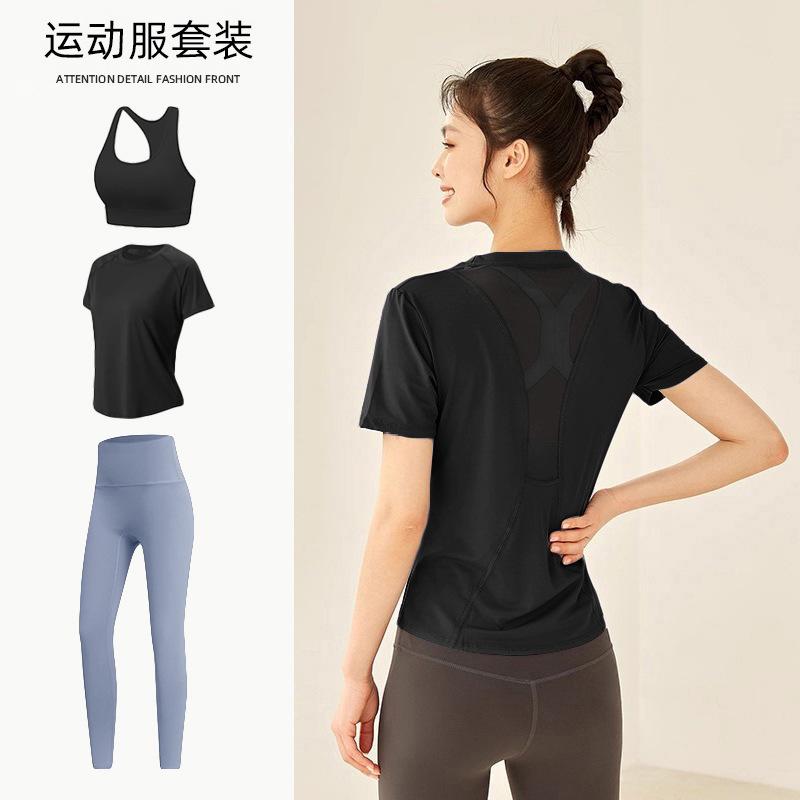 Tennis suit women's short-sleeved training clothes outdoor running quick-drying clothes thin badminton T-shirt fitness clothes