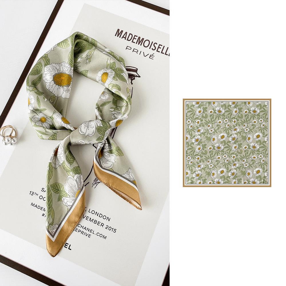 Silk printed silk scarf square scarf women s new mulberry silk scarf luxury silk shawl plain crepe satin silk scarf Silk 66*66cm