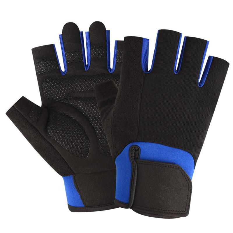 

Перчатки без пальцев мужские для защиты ладони, противоскользящие, износостойкие, для тренировок с гантелями, защитные фитнес-перчатки One size