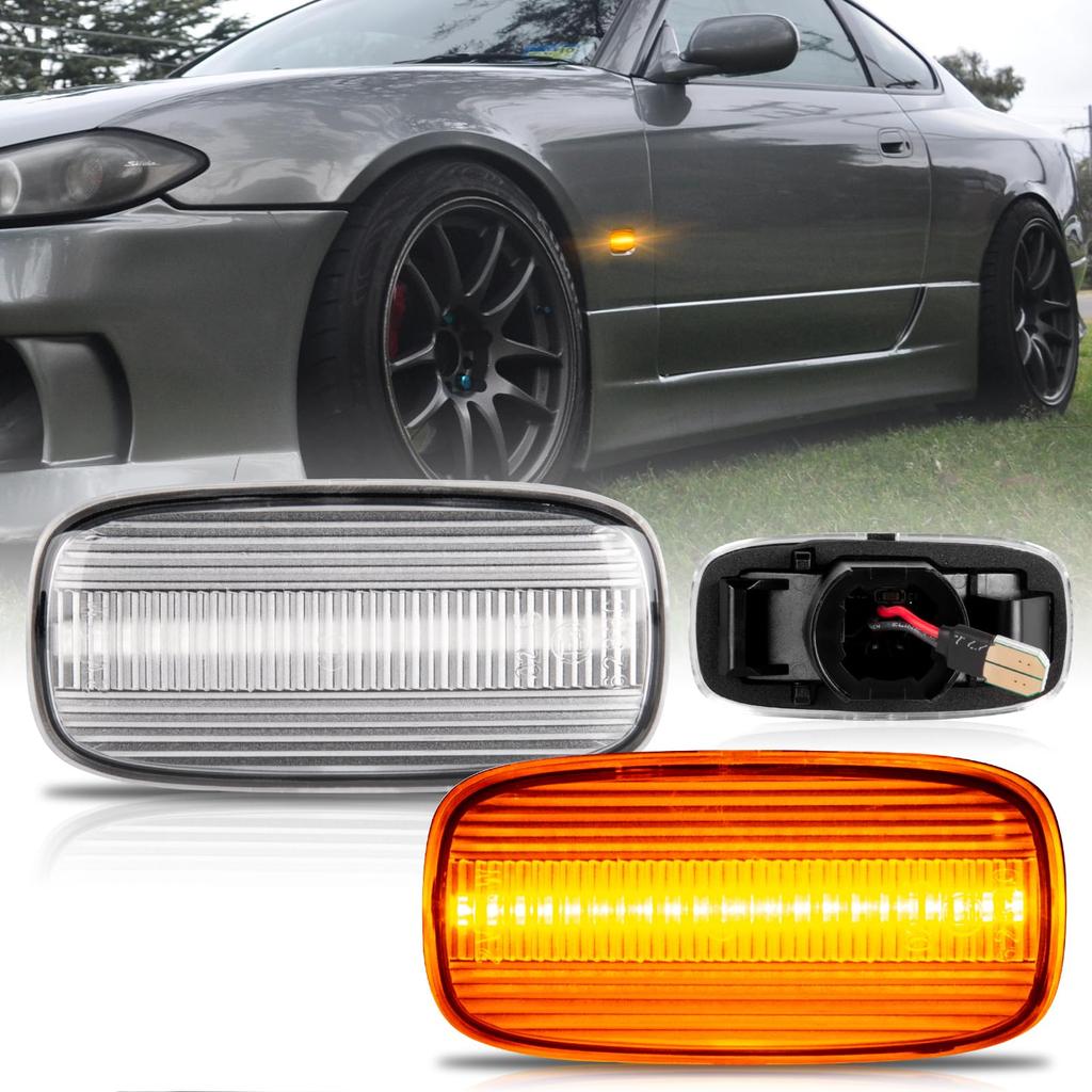 POPMOTORZ LED Side Markers for Skyline Silvia Serena Stagea M35 Stage AM Primera P12 Bluebird Sylphy G10 Primera Camino Wagon Primer Camino P11 AD