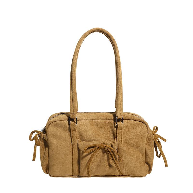 Stylish and Casual Single-shoulder Bag for Women, Simple and Fashionable Bow Hand-held Boston Bag