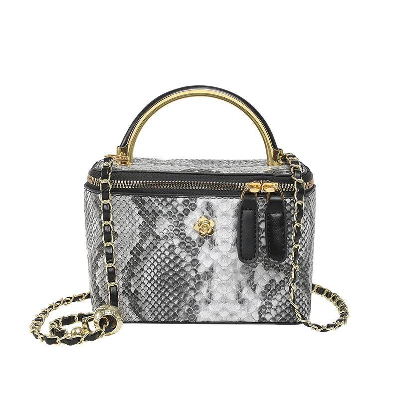Personalized small bag 2025 new fashion niche snake pattern handbag women's versatile chain messenger box bag tide