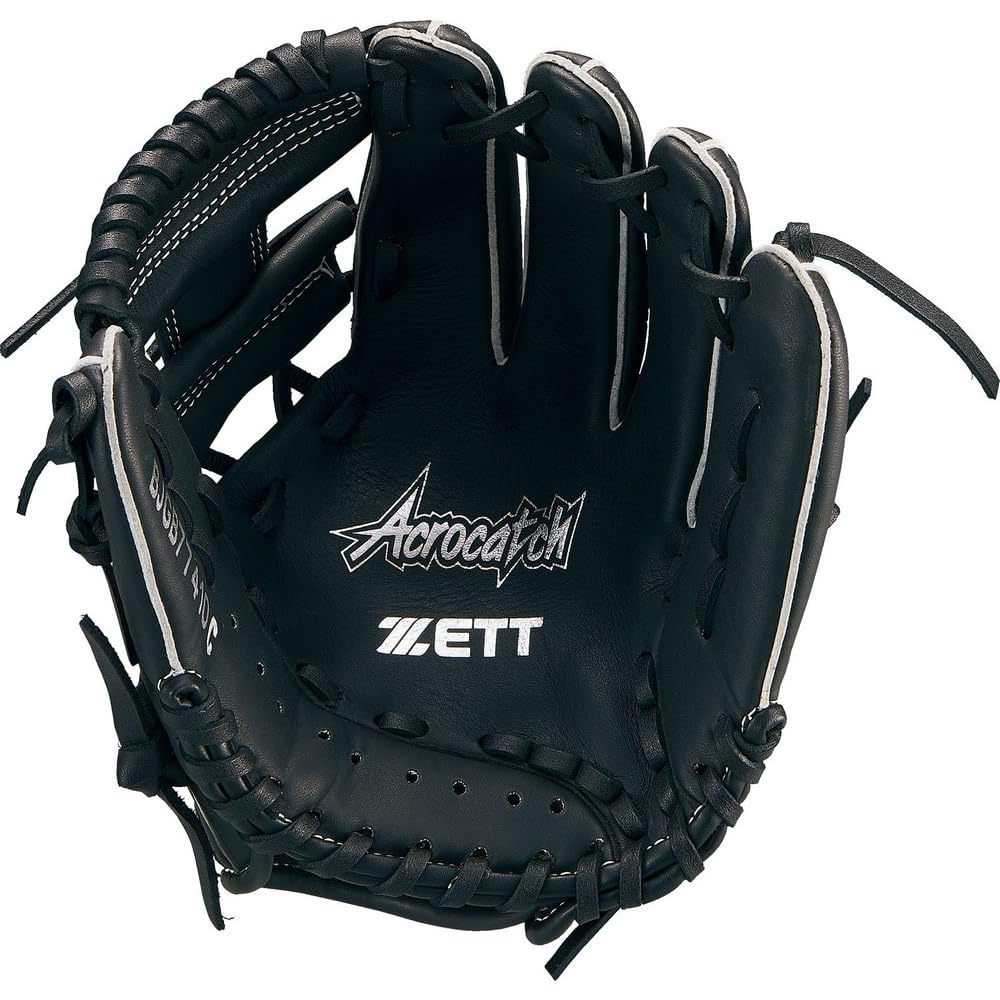 ZETT AcroCatch Baseball Glove for Youth BJGB77410F All-Around (1900), Size SS, Black,