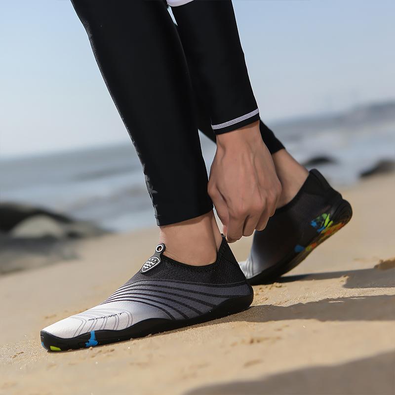 Soft Sole Aqua Shoes for Men Women Breathable Quick Dry Water Sneakers Elastic Slip-on Wading Footwear for Beach Walking Surfing