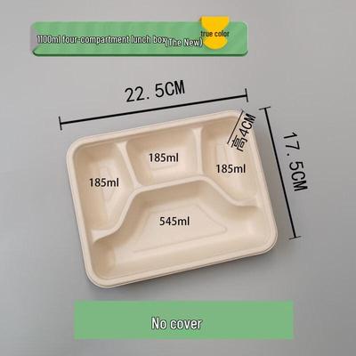 ZISIZ Disposable Biodegradable 3-Compartment Paper Meal Box
