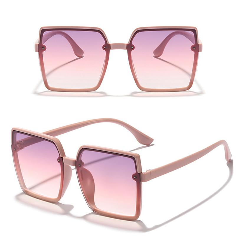 Non-polarized Colorful Square Sunglasses Fashion Plastic Cat Eye Women Sunglasses Men Big Frame Mirror Sun Glasses