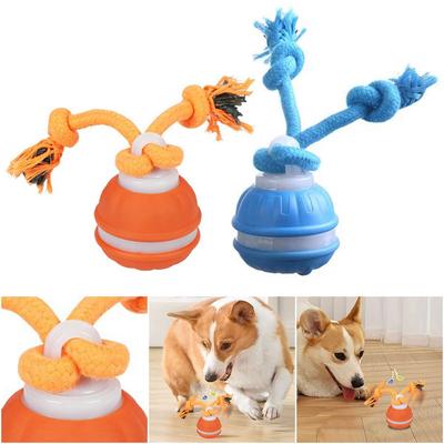 Interactive Dog Toys USB Rechargeable Motion Activated Dog Ball with Rope Squeaky Dog Toy for Puppy/Small Dogs
