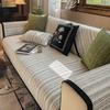 Sofa Cushion Universal In All Seasons, Non-Slip Fish Bone Pattern French Medieval Style Simple Straight Row Seat Cushion Cover Cloth, Sofa Cover Towel