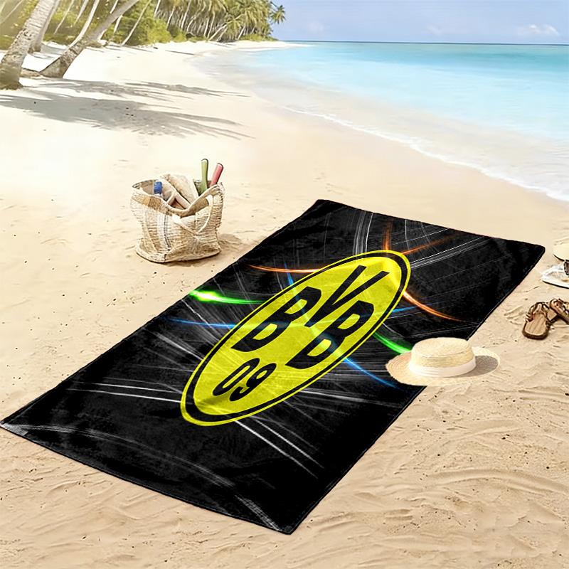 Vibrant BVB Logo Dynamic Background Beach Towel Outdoor Camping Beach Towel for Vacation Photos Quickdrying Swim Towel Swim Seaside Beach Comfort