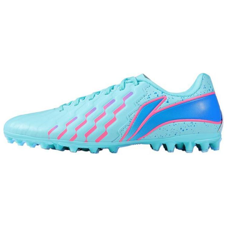 New LiNing Jin MG Rubber Short Studs Soft Ground Anti Slip Wear Resistant Soccer Shoes Men's Blue TSFU029-4